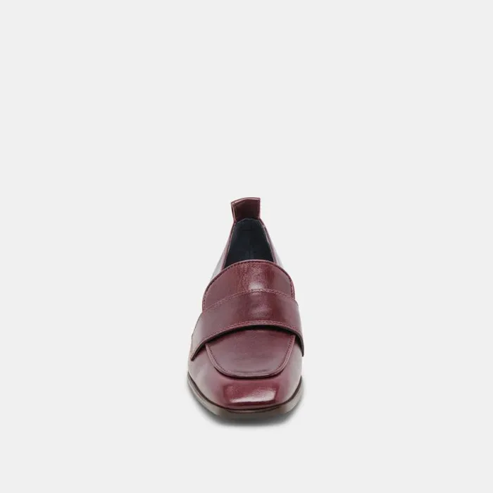 Dolce Vita Nygel Loafers Cranberry Leather Women Flats and Loafers