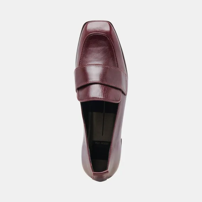 Dolce Vita Nygel Loafers Cranberry Leather Women Flats and Loafers