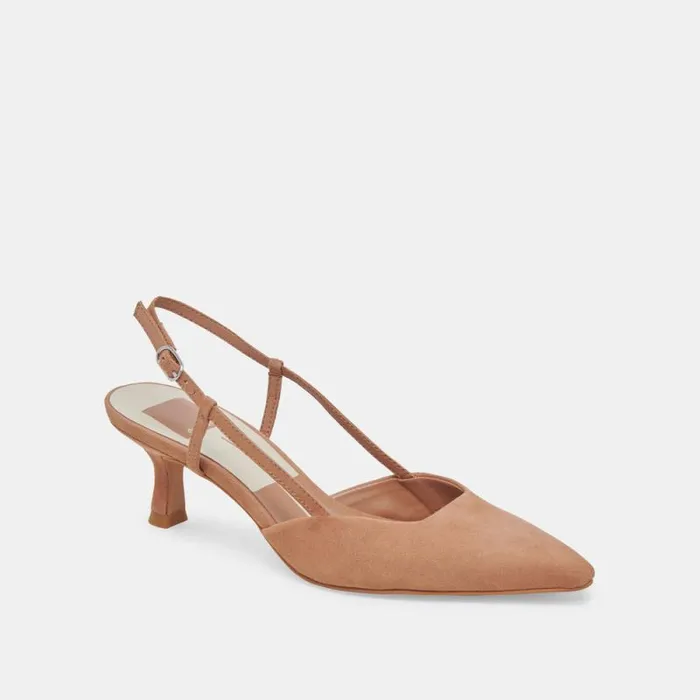 Dolce Vita Odela Wide Heels Toffee Suede Women Heels