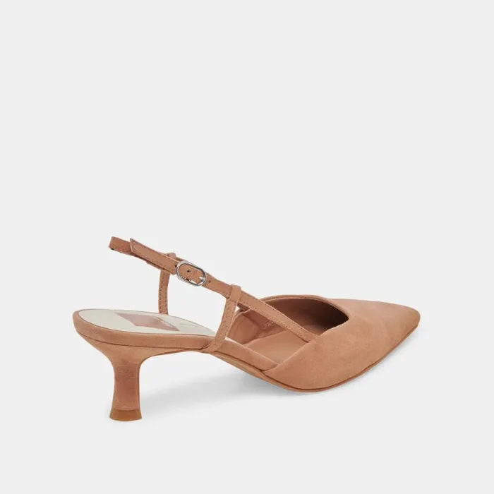 Dolce Vita Odela Wide Heels Toffee Suede Women Heels