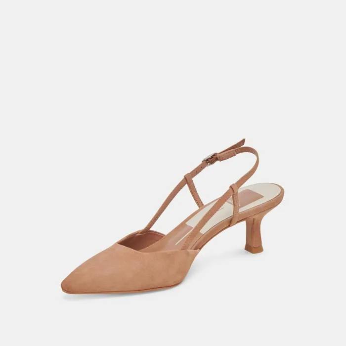 Dolce Vita Odela Wide Heels Toffee Suede Women Heels