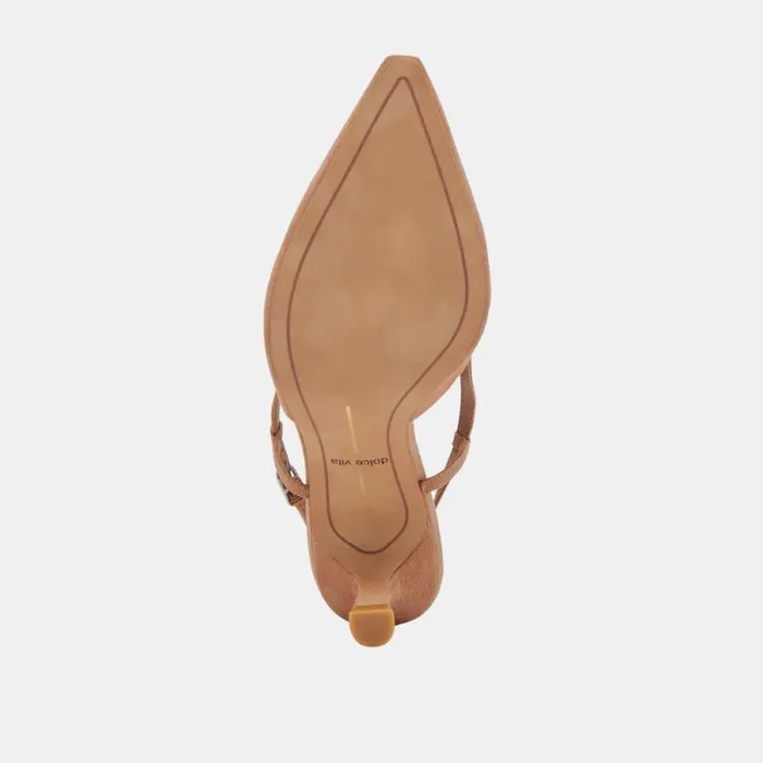 Dolce Vita Odela Wide Heels Toffee Suede Women Heels
