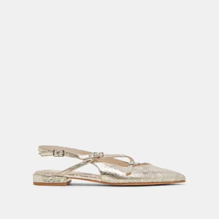 Dolce Vita Pamla Wide Flats Platinum Distressed Leather Women Flats and Loafers Dolce Vita Pamla Wide Flats Platinum Distressed Leather Women Flats and Loafers