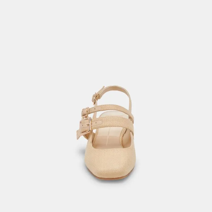 Dolce Vita Patzy Heels Natural Raffia Women Flats and Loafers