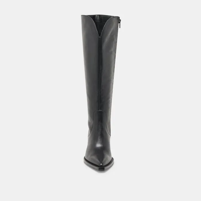 Dolce Vita Raj Extra Wide Calf Boots Black Leather Women Boots and Booties