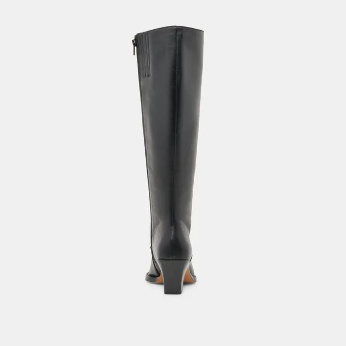 Dolce Vita Raj Extra Wide Calf Boots Black Leather Women Boots and Booties