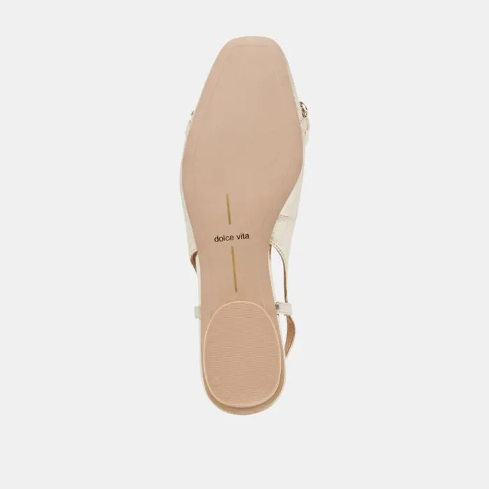 Dolce Vita Ramano Flats Platinum Distressed Leather Women Flats and Loafers