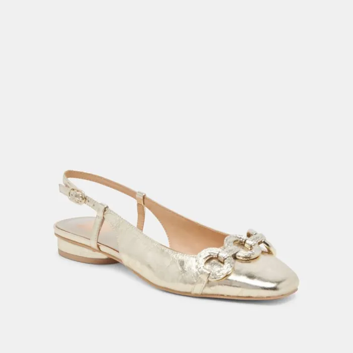 Dolce Vita Ramano Flats Platinum Distressed Leather Women Flats and Loafers