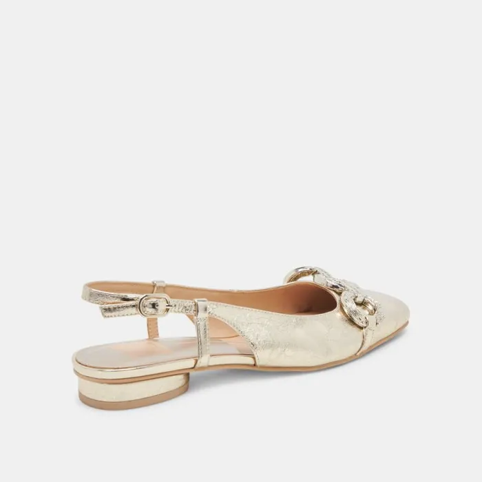 Dolce Vita Ramano Flats Platinum Distressed Leather Women Flats and Loafers