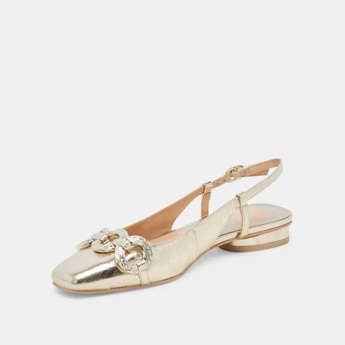 Dolce Vita Ramano Flats Platinum Distressed Leather Women Flats and Loafers