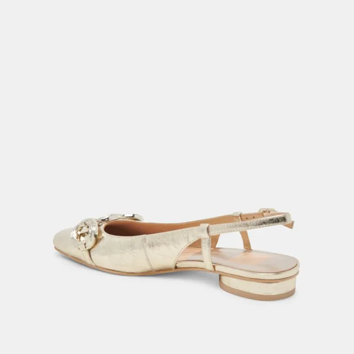 Dolce Vita Ramano Flats Platinum Distressed Leather Women Flats and Loafers