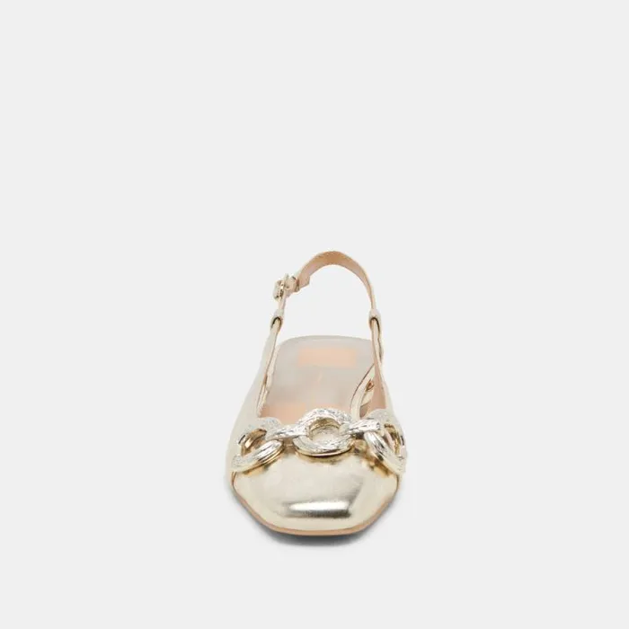 Dolce Vita Ramano Flats Platinum Distressed Leather Women Flats and Loafers