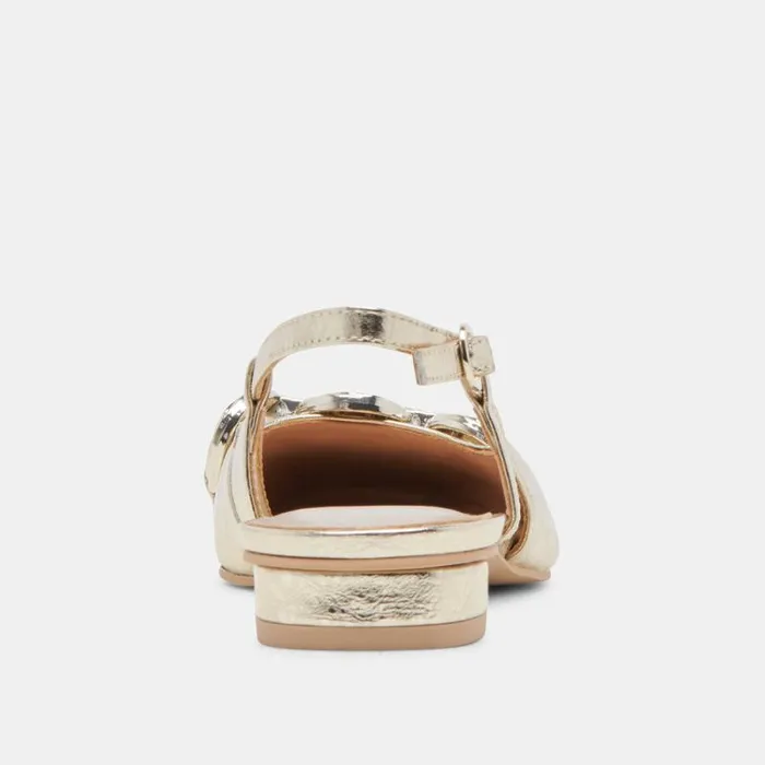 Dolce Vita Ramano Flats Platinum Distressed Leather Women Flats and Loafers