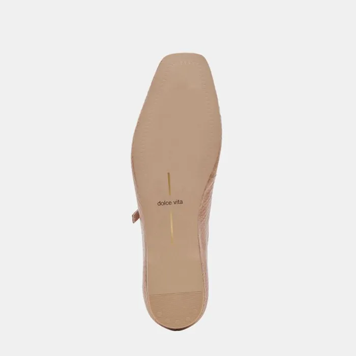 Dolce Vita Reyes Ballet Flats Toffee Snake Embossed Women Flats and Loafers