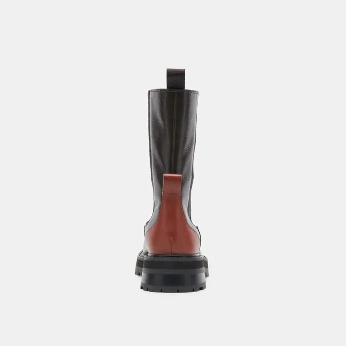 Dolce Vita Rich H2O Boots Brown Multi Crinkle Patent Women Boots and Booties