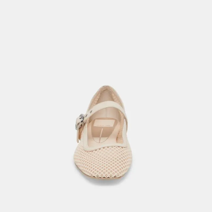 Dolce Vita Rodni Mesh Ballet Flats Creme Woven Mesh Women Flats and Loafers