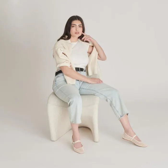 Dolce Vita Rodni Mesh Ballet Flats Creme Woven Mesh Women Flats and Loafers