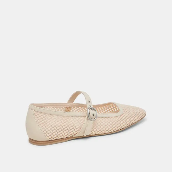 Dolce Vita Rodni Mesh Ballet Flats Creme Woven Mesh Women Flats and Loafers