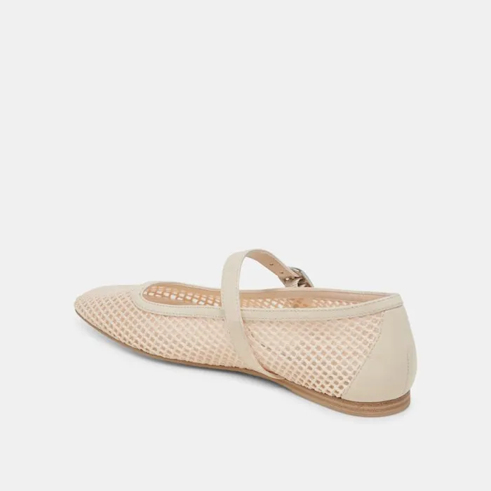 Dolce Vita Rodni Mesh Ballet Flats Creme Woven Mesh Women Flats and Loafers