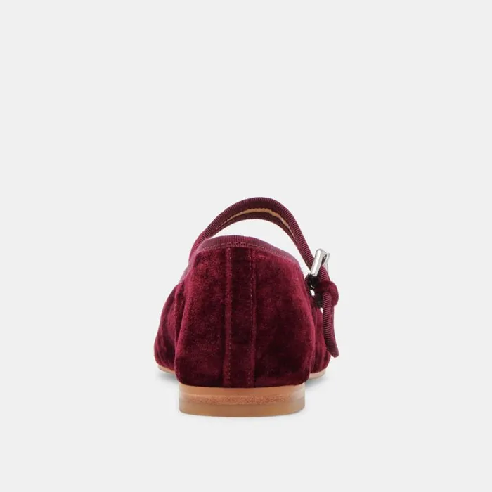Dolce Vita Roslyn Ballet Flats Wine Velvet Women Flats and Loafers