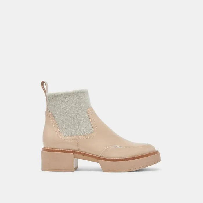 Dolce Vita Saline H2O Wide Booties Dune Crinkle Patent Women Boots and Booties