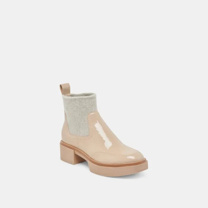 Dolce Vita Saline H2O Wide Booties Dune Crinkle Patent Women Boots and Booties