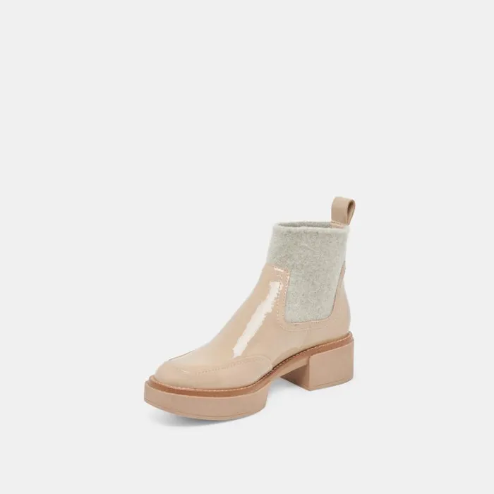 Dolce Vita Saline H2O Wide Booties Dune Crinkle Patent Women Boots and Booties