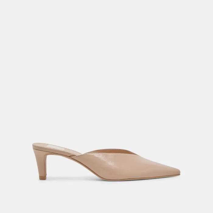 Dolce Vita Sarina Heels Beige Crinkle Patent Women Heels