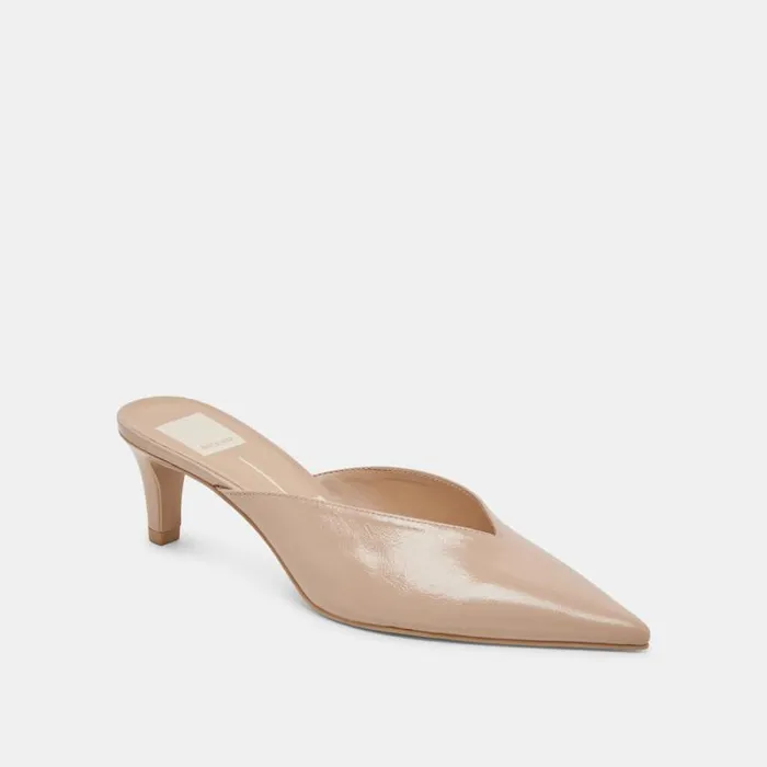 Dolce Vita Sarina Heels Beige Crinkle Patent Women Heels