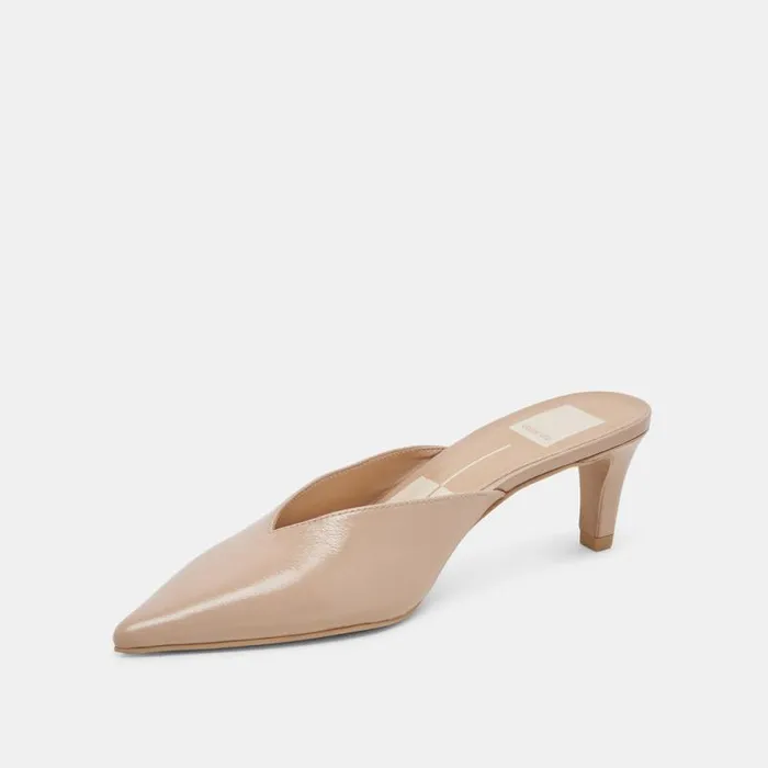 Dolce Vita Sarina Heels Beige Crinkle Patent Women Heels