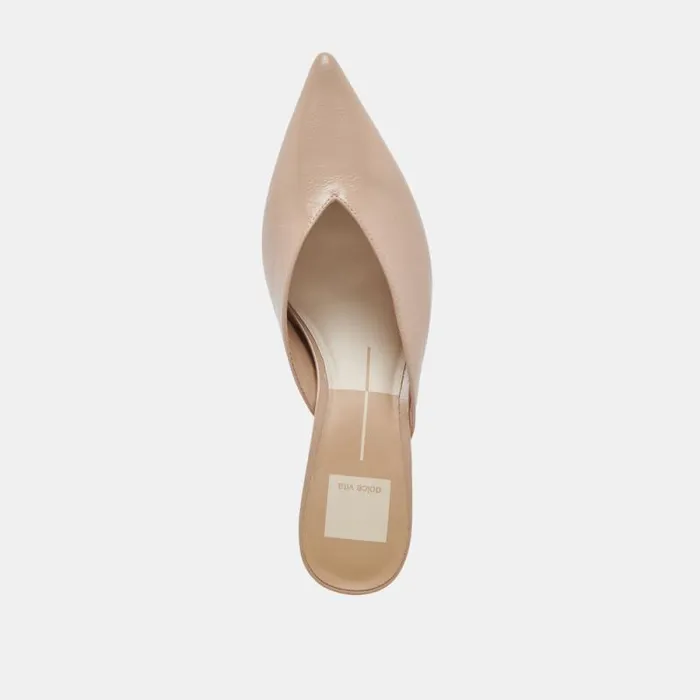 Dolce Vita Sarina Heels Beige Crinkle Patent Women Heels