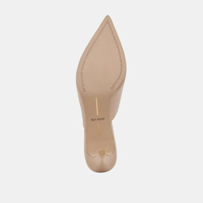 Dolce Vita Sarina Heels Beige Crinkle Patent Women Heels