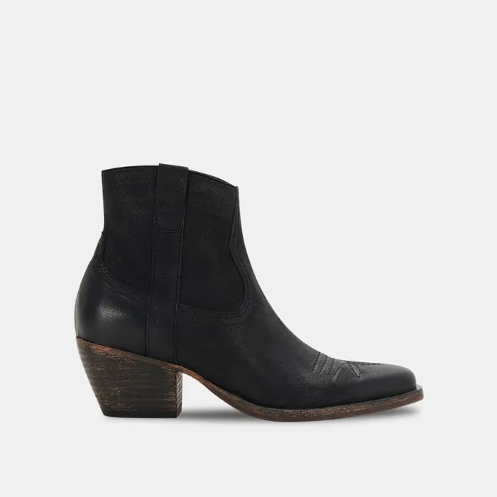 Dolce Vita Silma Booties Black Leather Women Boots and Booties