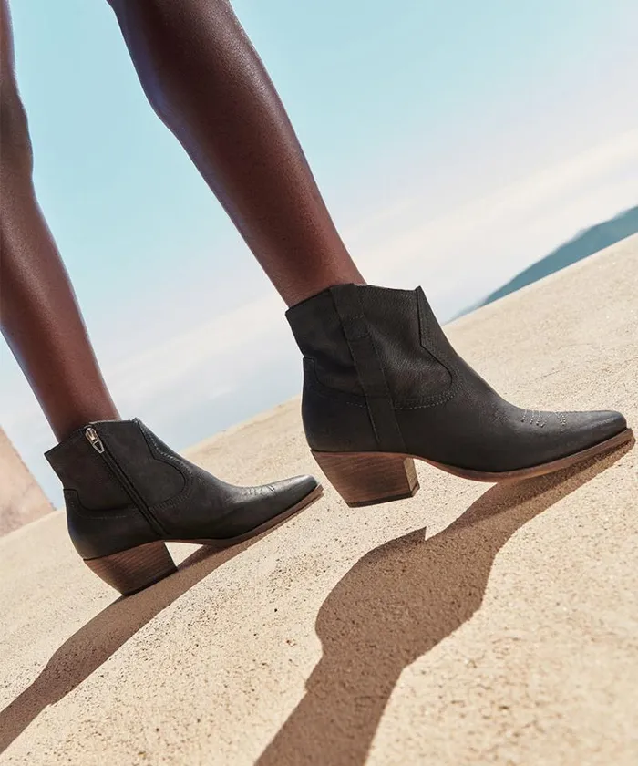 Dolce Vita Silma Booties Black Leather Women Boots and Booties