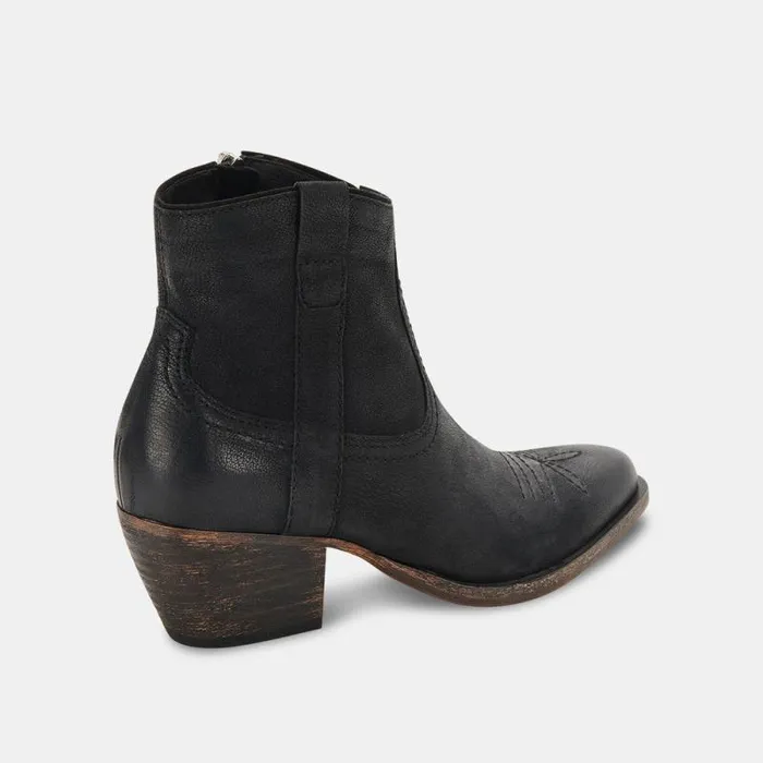 Dolce Vita Silma Booties Black Leather Women Boots and Booties