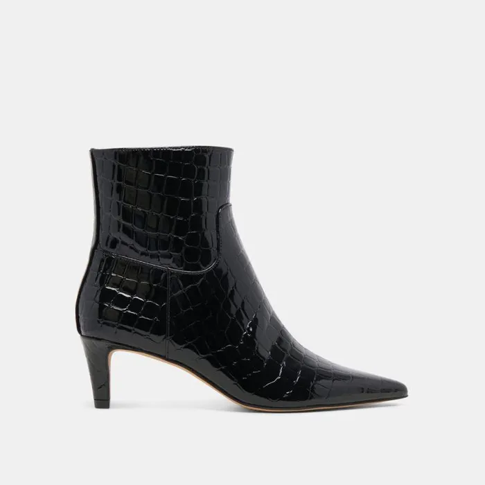 Dolce Vita Sondra Booties Noir Embossed Leather Women Boots and Booties