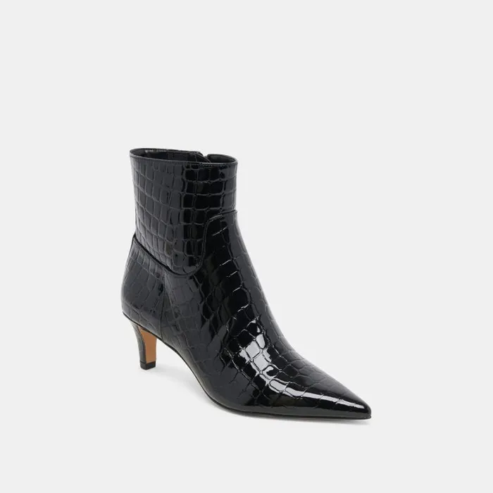 Dolce Vita Sondra Booties Noir Embossed Leather Women Boots and Booties