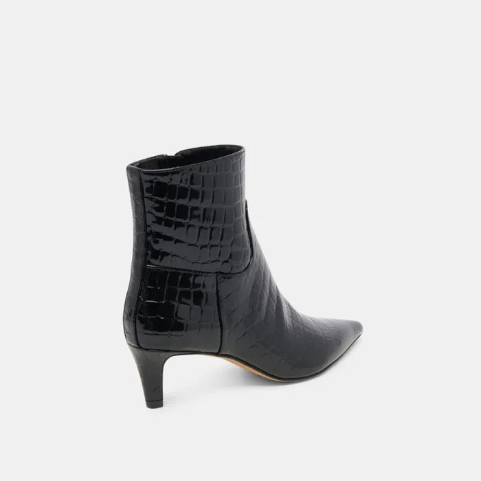 Dolce Vita Sondra Booties Noir Embossed Leather Women Boots and Booties