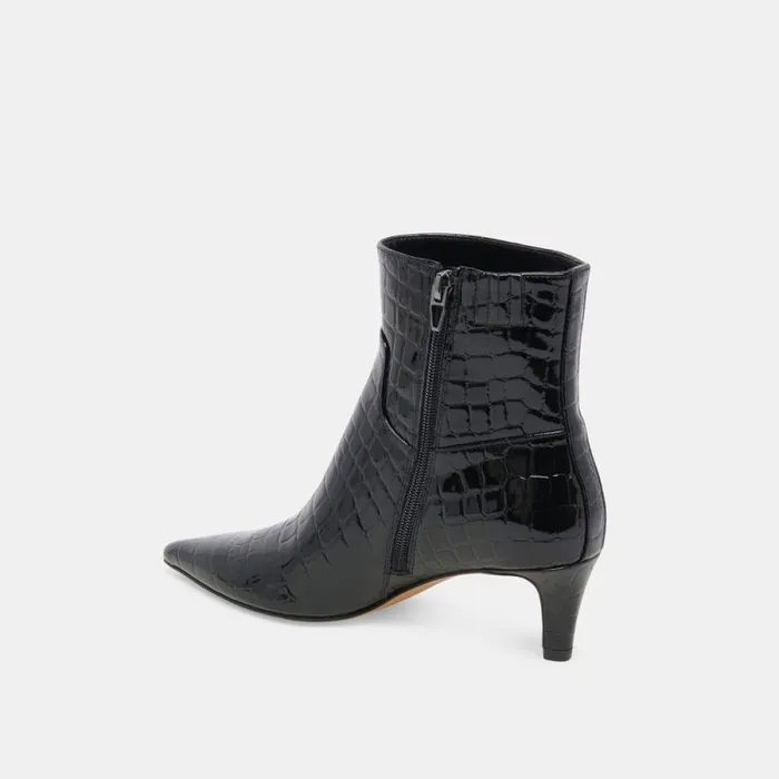 Dolce Vita Sondra Booties Noir Embossed Leather Women Boots and Booties
