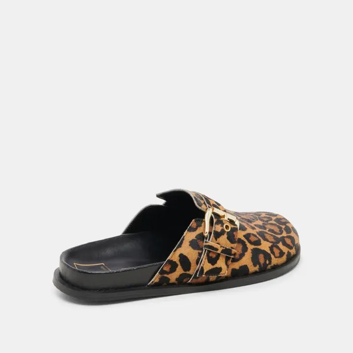 Dolce Vita Sunday Flats Leopard Calf Hair Women Mules and Clogs