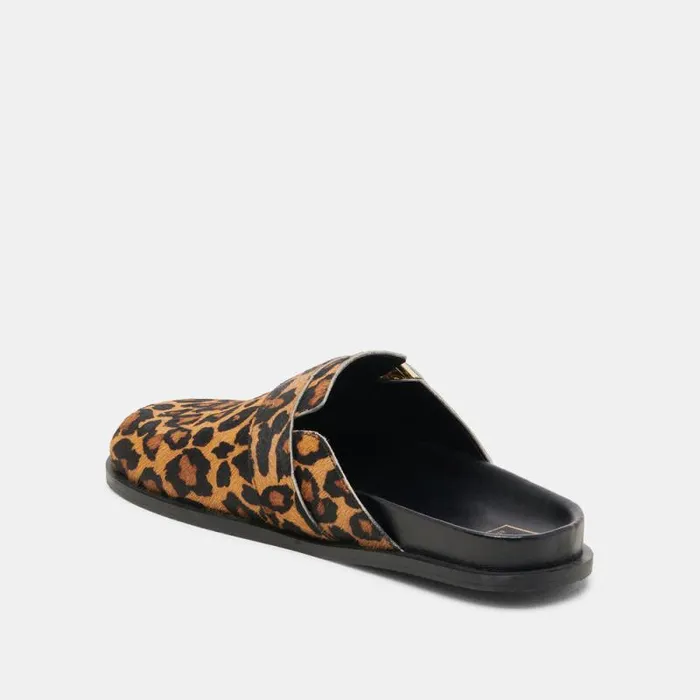 Dolce Vita Sunday Flats Leopard Calf Hair Women Mules and Clogs