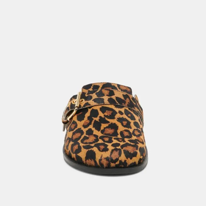 Dolce Vita Sunday Flats Leopard Calf Hair Women Mules and Clogs