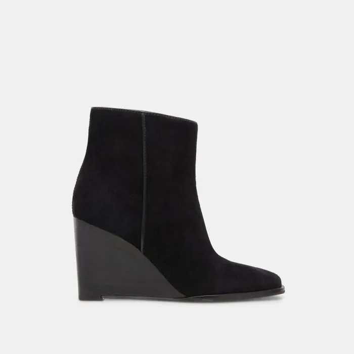 Dolce Vita Susann Wide Booties Onyx Suede Women Boots and Booties