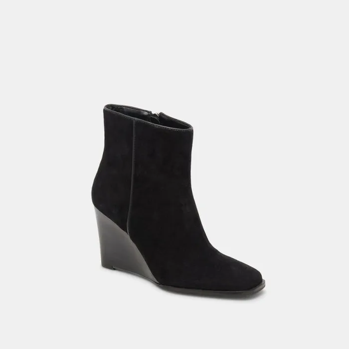 Dolce Vita Susann Wide Booties Onyx Suede Women Boots and Booties