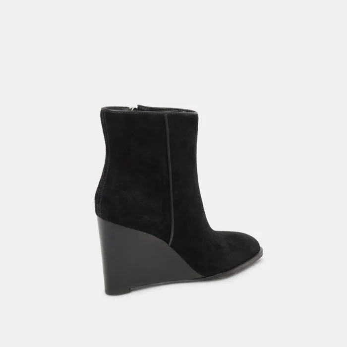 Dolce Vita Susann Wide Booties Onyx Suede Women Boots and Booties