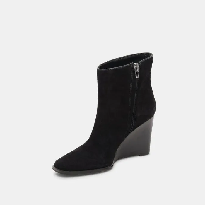 Dolce Vita Susann Wide Booties Onyx Suede Women Boots and Booties