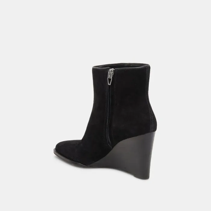 Dolce Vita Susann Wide Booties Onyx Suede Women Boots and Booties