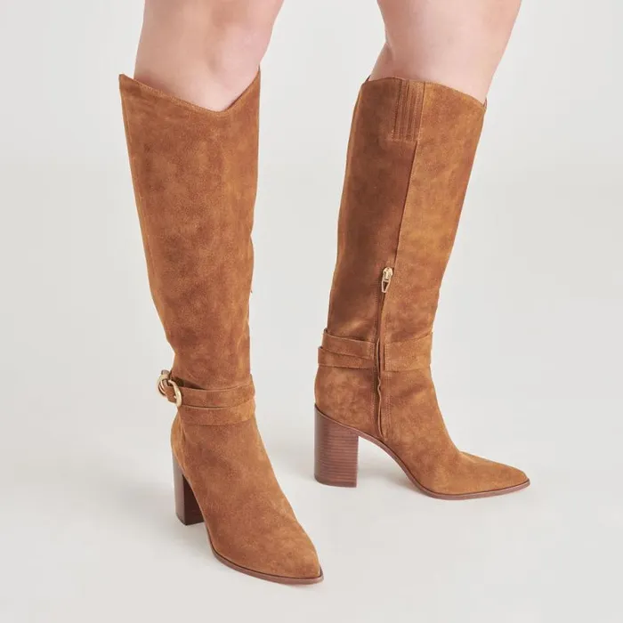 Dolce Vita Tyrone Boots Brown Suede Women Boots and Booties