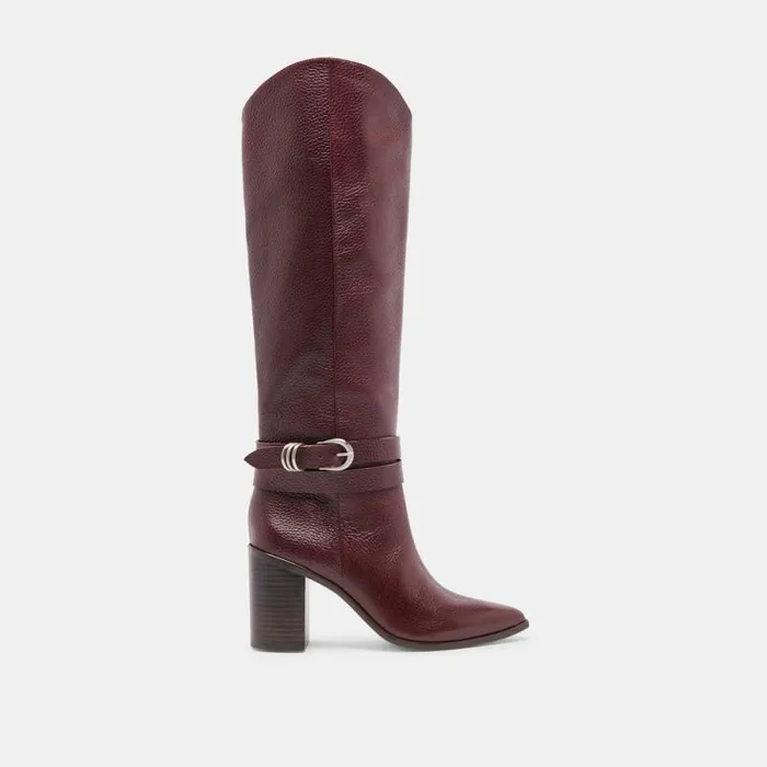 Dolce Vita Tyrone Boots Cranberry Leather Women Boots and Booties