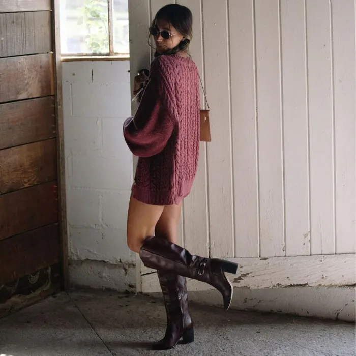 Dolce Vita Tyrone Boots Cranberry Leather Women Boots and Booties